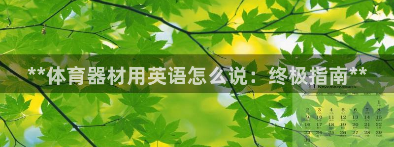 富联娱乐登陆：**体育器材用英语怎么说：终极指南**