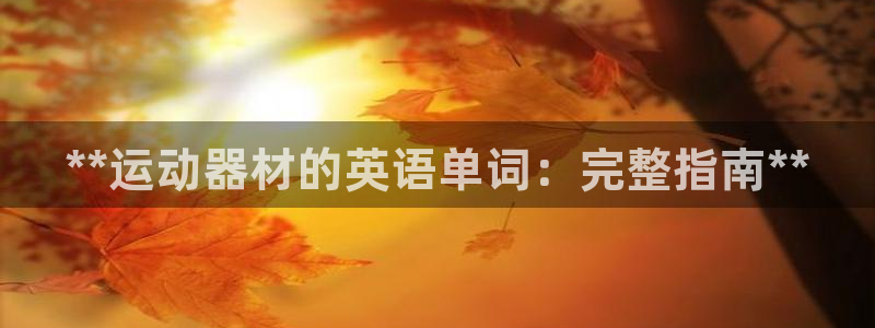 富联股份代码是多少：**运动器材的英语单词：完整指南